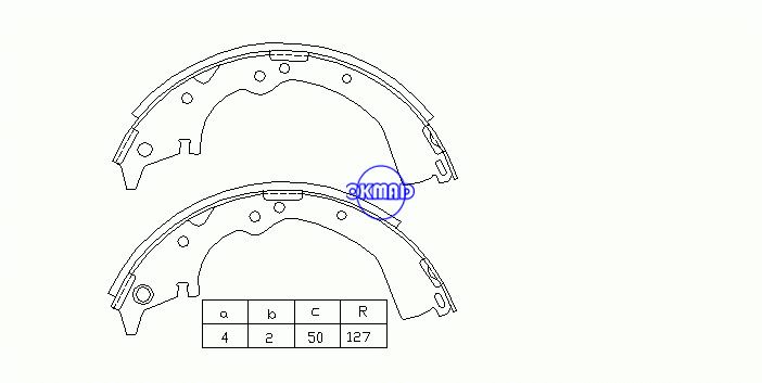 Pickup TOYOTA HIACE II Box Wagon IV Bus V LAND CRUISER TACOMA II Pickup Sapatas de freio FMSI: 2156-S523 OEM: 04495-40020 MK2282 GS7064 GS8484, OK-BS009